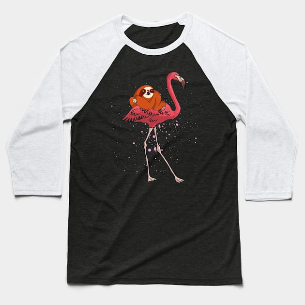 Sloth Flamingo Baseball T-Shirt by shirtsyoulike